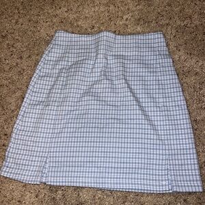 brandy melville baby blue plaid mini skirt one size fits all